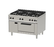 Bếp Âu 6 họng có lò nướng Nayati NGR 12-90 GR