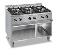 BẾP ÂU 6 HỌNG DÙNG GAS CÓ CHÂN MBM MG7G677XL