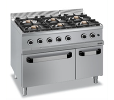 BẾP ÂU 6 HỌNG CÓ LÒ NƯỚNG DÙNG GAS MBM MG7G6F77XL