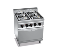 Bếp âu 4 họng, lò nướng GN 1/1 Bertos EP G7F4PW+FE1