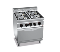 Bếp âu 4 họng, lò nướng GN 2/1 Bertos EP G7F4PW+FG