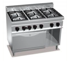 Bếp âu 6 họng kèm lò nướng GN 1/1 Bertos EP G7F6PW+FG1