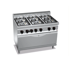 Bếp âu 6 họng kèm lò nướng Bertos EP G7F6PW+T