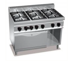 Bếp âu 6 họng kèm lò nướng GN 2/1 Bertos EP G7F6PW+FE