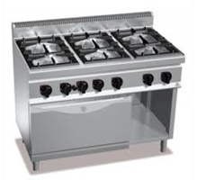 Bếp âu 6 họng, lò nướng GN 1/1 Bertos EP G7F6PW+FE1