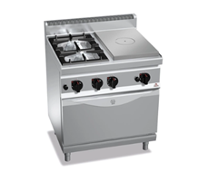 Bếp âu 2 họng, chiên phẳng, lò nướng Bertos EP G7T4P2F+FG1