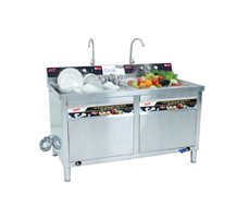 Máy rửa bát siêu âm chậu đôi 1m5 có sục khí ozone OKASU NS-1500