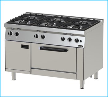 Bếp Âu 6 họng có lò nướng Nayati NGR 12-75 ME