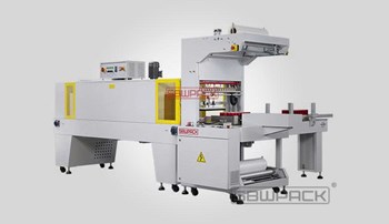Máy đóng gói co màng dạng sleeve (ống) tự động, kiểu giá đỡ đáy ST-6030A + SM-6040