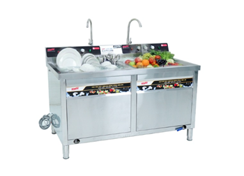 Máy rửa bát siêu âm chậu đôi 1m5 có sục khí ozone OKASU NS-1500