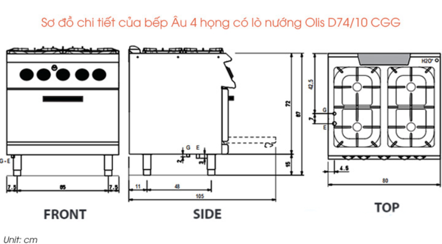 bếp âu 4 họng có lò nướng olis d74/10 cgg hình 0 bep au 4 hong co lo nuong olis d74/10 cgg hinh 0
