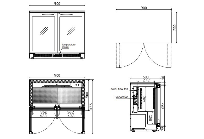tu mat mini 2 canh hisakage bc-90 hinh 0