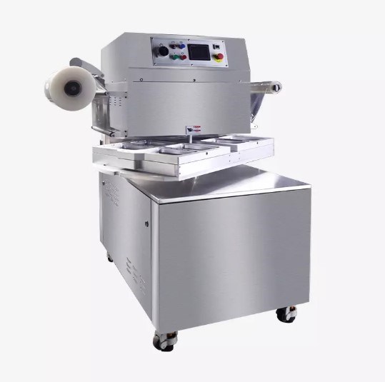 máy đóng gói hút chân không dạng mâm xoay hvt-450r-4s (công nghệ đóng gói skin kết hợp khí cải tiến - map) dành cho thực phẩm hình 1 may dong goi hut chan khong dang mam xoay hvt-450r-4s (cong nghe dong goi skin ket hop khi cai tien - map) danh cho thuc pham hinh 1
