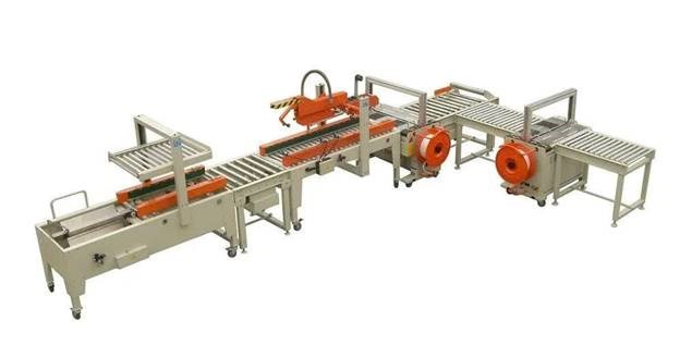 dây chuyền đóng gói thùng carton tự động gập nắp, dán kín và đai niềng xfk-3 hình 0 day chuyen dong goi thung carton tu dong gap nap, dan kin va dai nieng xfk-3 hinh 0