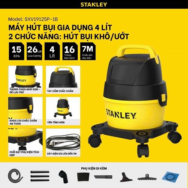 máy hút bụi 2 chức năng stanley sxv19125p-1b – 4l – 15kpa hình 0 may hut bui 2 chuc nang stanley sxv19125p-1b – 4l – 15kpa hinh 0