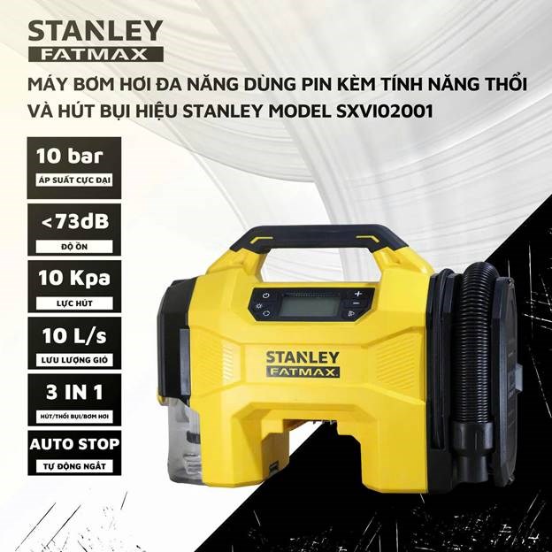 máy bơm hơi đa năng dùng pin kèm tính năng thổi và hút bụi hiệu stanley sxvi02001 hình 0 may bom hoi da nang dung pin kem tinh nang thoi va hut bui hieu stanley sxvi02001 hinh 0