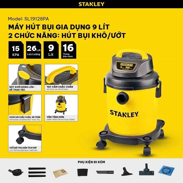 máy hút bụi 2 chức năng stanley sl19128pa – 9l – 15kpa hình 0 may hut bui 2 chuc nang stanley sl19128pa – 9l – 15kpa hinh 0