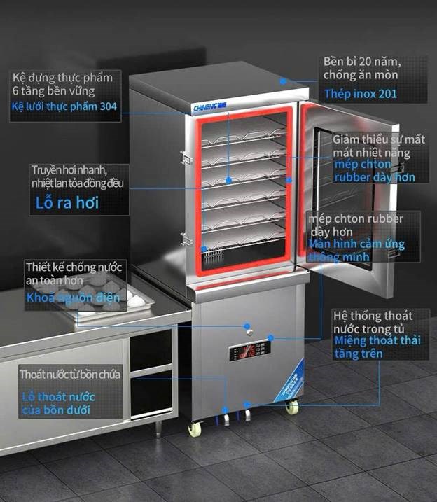 tủ hấp bánh bao chineng cn-2566-380-rm hình 3 tu hap banh bao chineng cn-2566-380-rm hinh 3